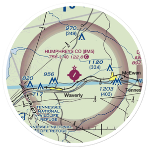 Humphreys County Airport (0M5) VFR Sectional Sticker (20 mile)