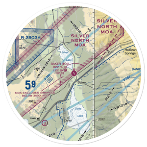 Baker Airport (0O2) VFR Sectional Sticker (30 mile)