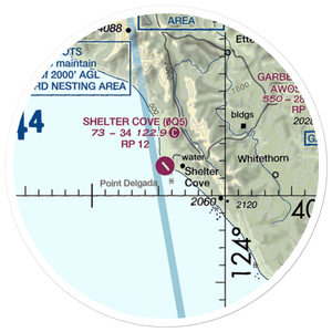 Shelter Cove Airport (0Q5) VFR Sectional Sticker (20 mile)