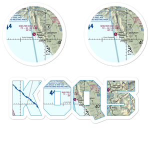 Shelter Cove Airport (0Q5) VFR Sectional Sticker Pack