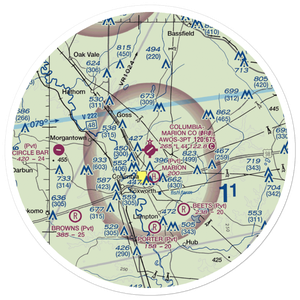 Columbia-Marion County Airport (0R0) VFR Sectional Sticker (30 mile)