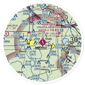 Abbeville Chris Crusta Memorial Airport (IYA) VFR Sectional Sticker (20 mile)
