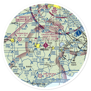 Abbeville Chris Crusta Memorial Airport (IYA) VFR Sectional Sticker (30 mile)