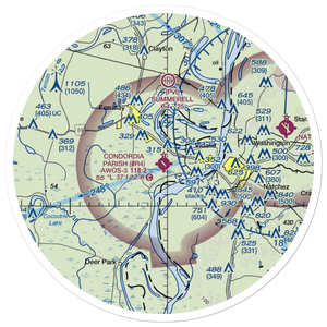 Concordia Parish Airport (0R4) VFR Sectional Sticker (30 mile)