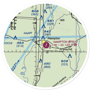 Hampton Municipal Airport (0R6) VFR Sectional Sticker (20 mile)