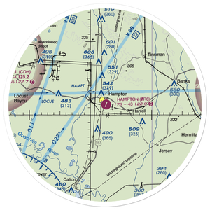 Hampton Municipal Airport (0R6) VFR Sectional Sticker (30 mile)