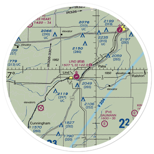 Lind Airport (0S0) VFR Sectional Sticker (30 mile)