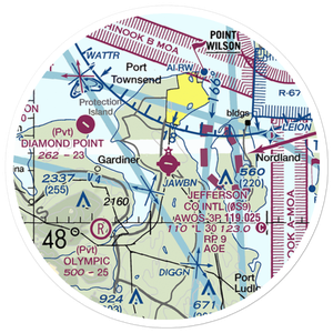 Jefferson County International Airport (0S9) VFR Sectional Sticker (20 mile)