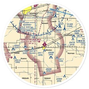 Pioneer Village Field (0V3) VFR Sectional Sticker (30 mile)