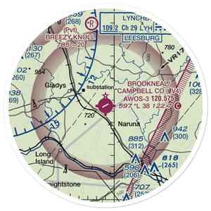Brookneal/Campbell County Airport (0V4) VFR Sectional Sticker (20 mile)