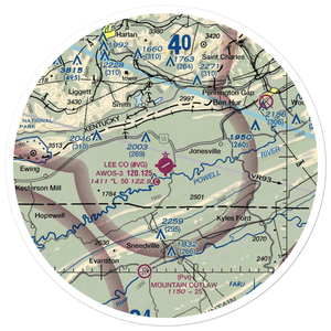 Lee County Airport (0VG) VFR Sectional Sticker (30 mile)