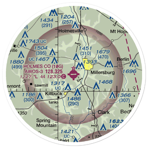 Holmes County Airport (10G) VFR Sectional Sticker (20 mile)
