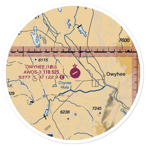 Owyhee Airport (10U) VFR Sectional Sticker (20 mile)