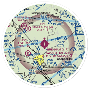 Brenham Municipal Airport (11R) VFR Sectional Sticker (20 mile)