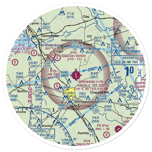Brenham Municipal Airport (11R) VFR Sectional Sticker (30 mile)