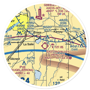Easton/Valley View Airport (11V) VFR Sectional Sticker (20 mile)