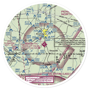 Brewton Municipal Airport (12J) VFR Sectional Sticker (30 mile)