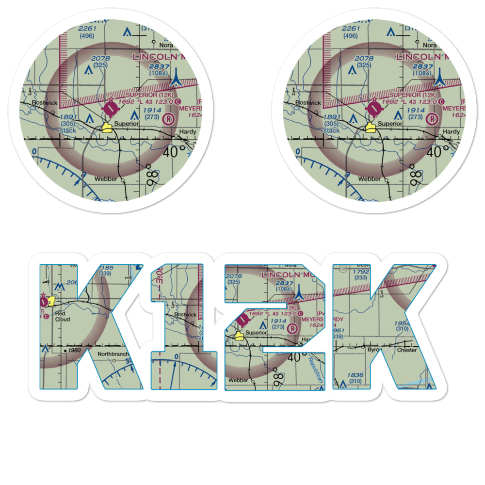 Superior Municipal Airport (12K) VFR Sectional Sticker Pack 