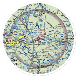 Ona Airpark (12V) VFR Sectional Sticker (30 mile)