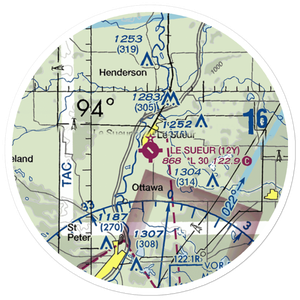 Le Sueur Municipal Airport (12Y) VFR Sectional Sticker (20 mile)