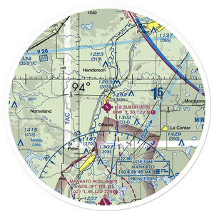 Le Sueur Municipal Airport (12Y) VFR Sectional Sticker (30 mile)
