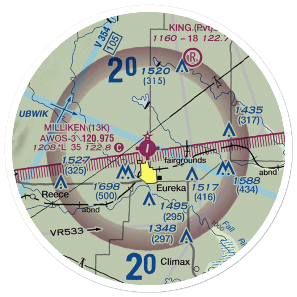Eureka Municipal Airport (13K) VFR Sectional Sticker (20 mile) 