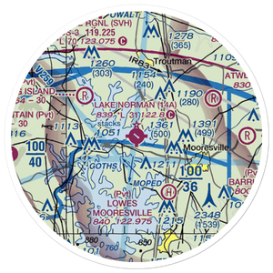 Lake Norman Airpark (14A) VFR Sectional Sticker (20 mile)