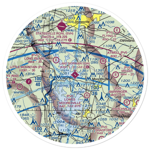 Lake Norman Airpark (14A) VFR Sectional Sticker (30 mile)