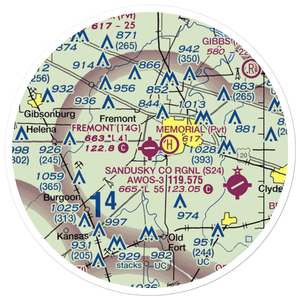 Fremont Airport (14G) VFR Sectional Sticker (20 mile)
