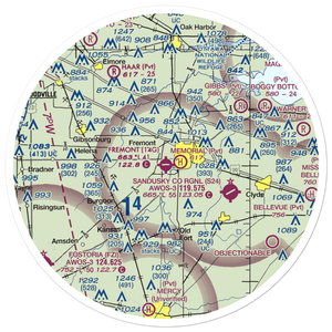 Fremont Airport (14G) VFR Sectional Sticker (30 mile)