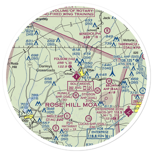 Carl Folsom Airport (14J) VFR Sectional Sticker (30 mile)