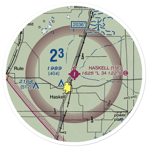 Haskell Municipal Airport (15F) VFR Sectional Sticker (20 mile)