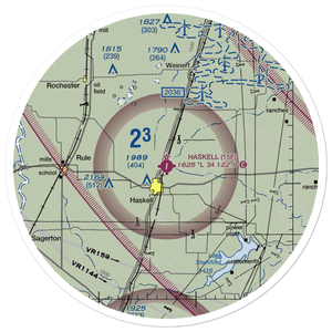 Haskell Municipal Airport (15F) VFR Sectional Sticker (30 mile)