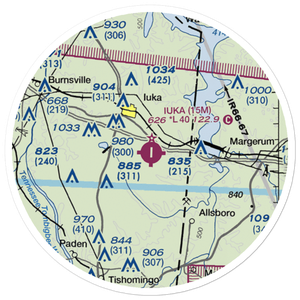 Iuka Airport (15M) VFR Sectional Sticker (20 mile)