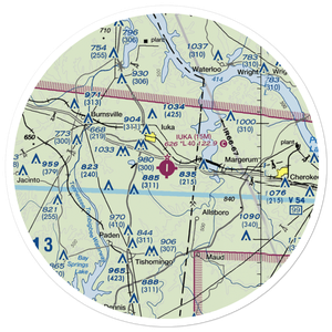 Iuka Airport (15M) VFR Sectional Sticker (30 mile)