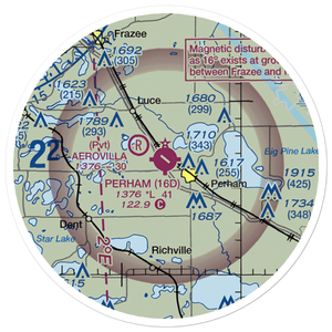 Perham Municipal Airport (16D) VFR Sectional Sticker (20 mile)