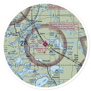 Perham Municipal Airport (16D) VFR Sectional Sticker (30 mile)