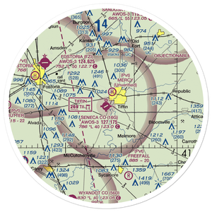 Seneca County Airport (16G) VFR Sectional Sticker (30 mile)