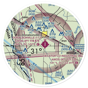 Donalsonville Municipal Airport (17J) VFR Sectional Sticker (20 mile)