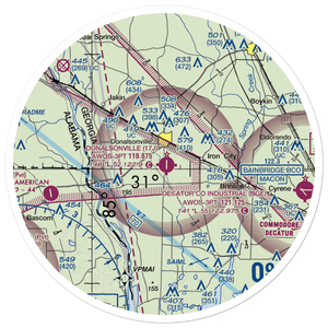 Donalsonville Municipal Airport (17J) VFR Sectional Sticker (30 mile)