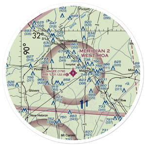 Magee Municipal Airport (17M) VFR Sectional Sticker (30 mile)
