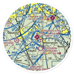 Cross Keys Airport (17N) VFR Sectional Sticker (20 mile)