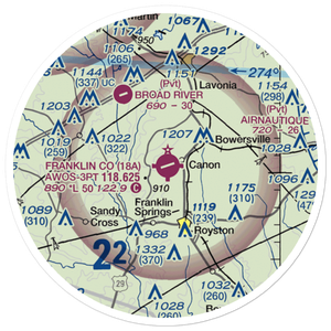 Franklin County Airport (18A) VFR Sectional Sticker (20 mile)