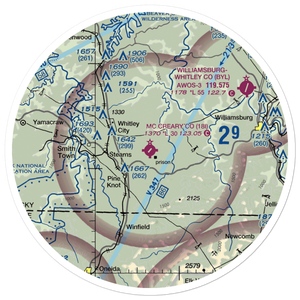 Mc Creary County Airport (18I) VFR Sectional Sticker (30 mile)