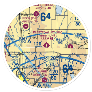 Platte Valley Airpark (18V) VFR Sectional Sticker (20 mile)