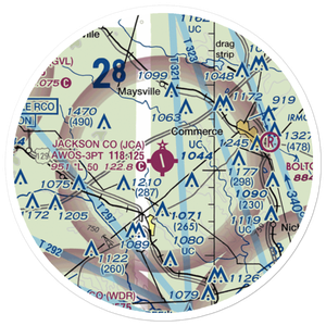 Jackson County Airport (JCA) VFR Sectional Sticker (20 mile)