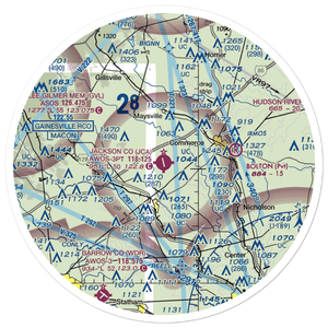 Jackson County Airport (JCA) VFR Sectional Sticker (30 mile)