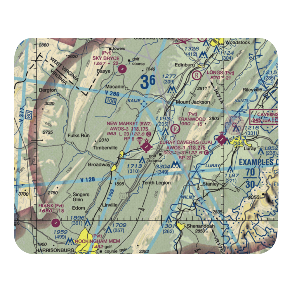 New Market Airport (8W2) VFR Sectional Mouse Pad 