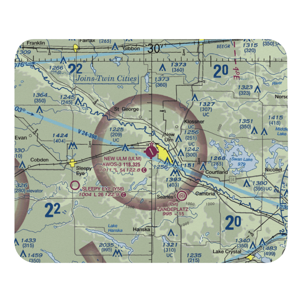 New Ulm Municipal Airport (ULM) VFR Sectional Mouse Pad 
