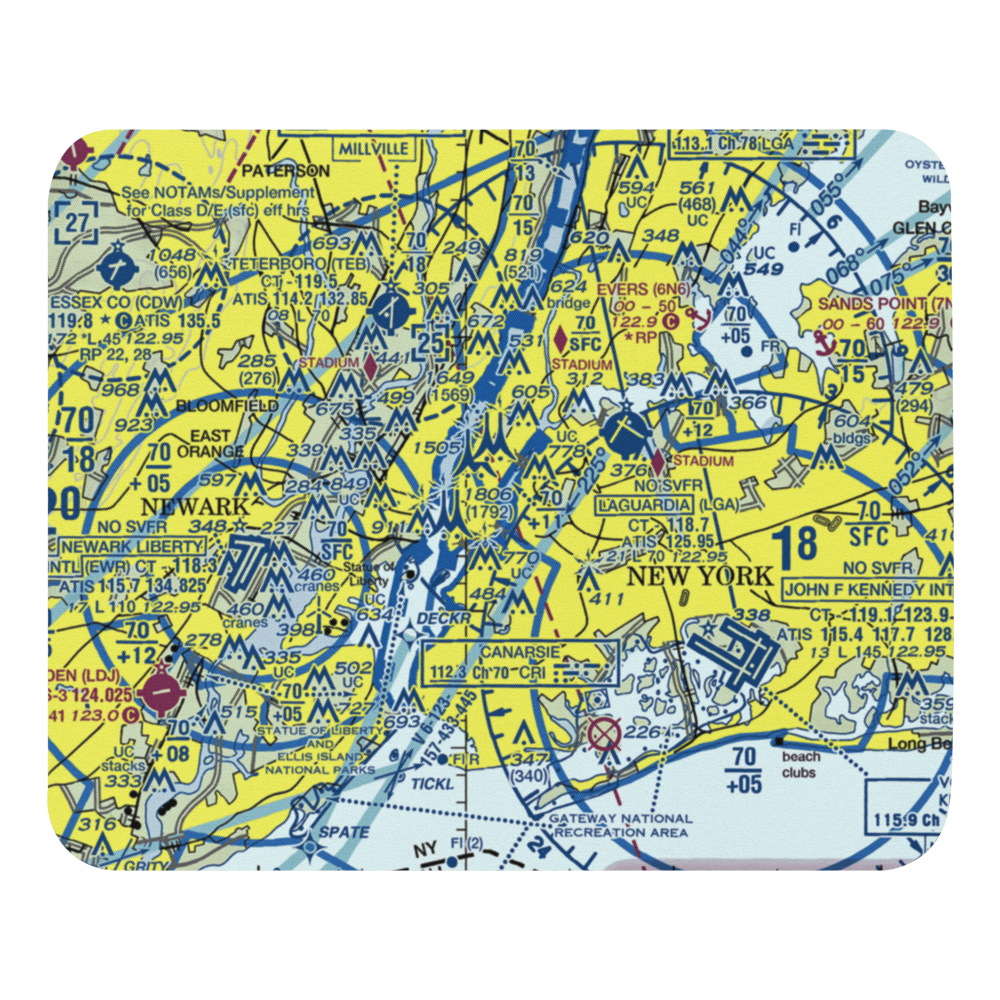 New York Skyports Inc Seaplane Base (6N7) VFR Sectional Mouse Pad 